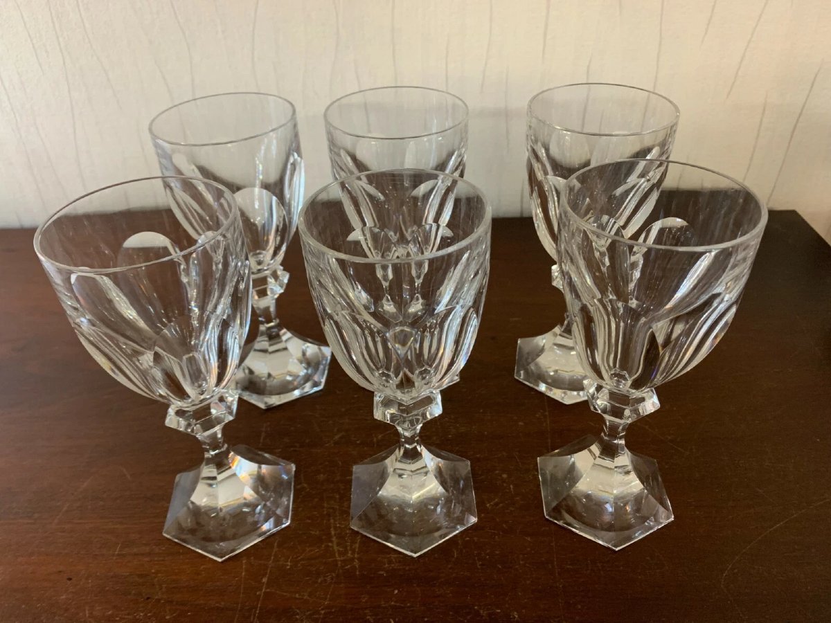 6 verres à vin rouge modèle CHAMBORD en cristal de SAINT LOUIS 