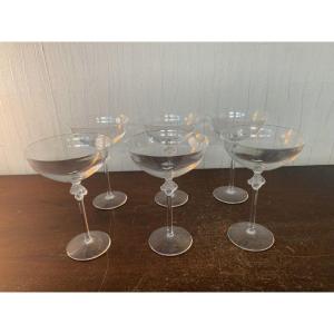 6 COUPES A CHAMPAGNE LALIQUE