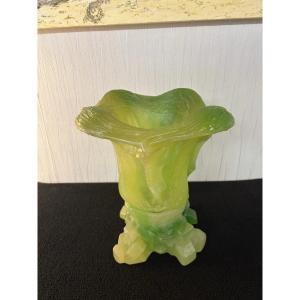 Sculpture rare vase en cristal Daum et Dali
