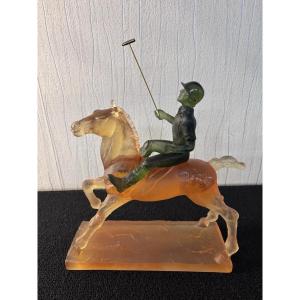 Joueur de polo à cheval DAUM France numéroté 125/1000