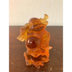 Buddha Amber Crystal Daum France