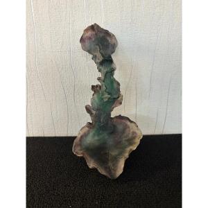 Leaf Sculpture In Daum France Crystal