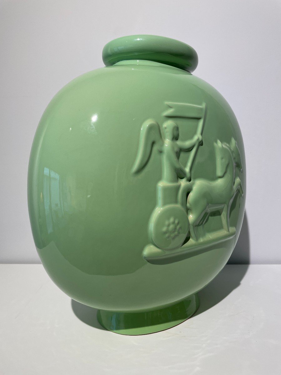 Gio Ponti (1891-1979)  - Grand Vase Art Deco - "trinfale" -photo-2