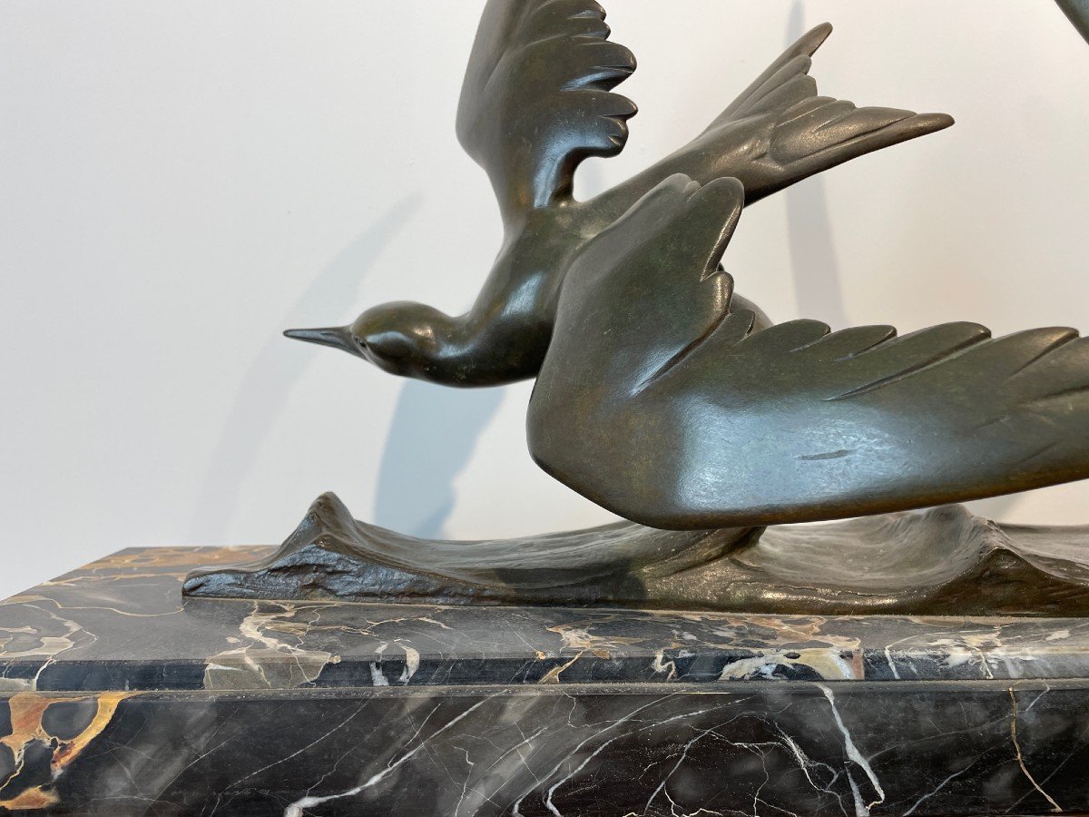 Lucien Charles Edouard Alliot (1877-1967) - Bronze - The Seagulls-photo-1