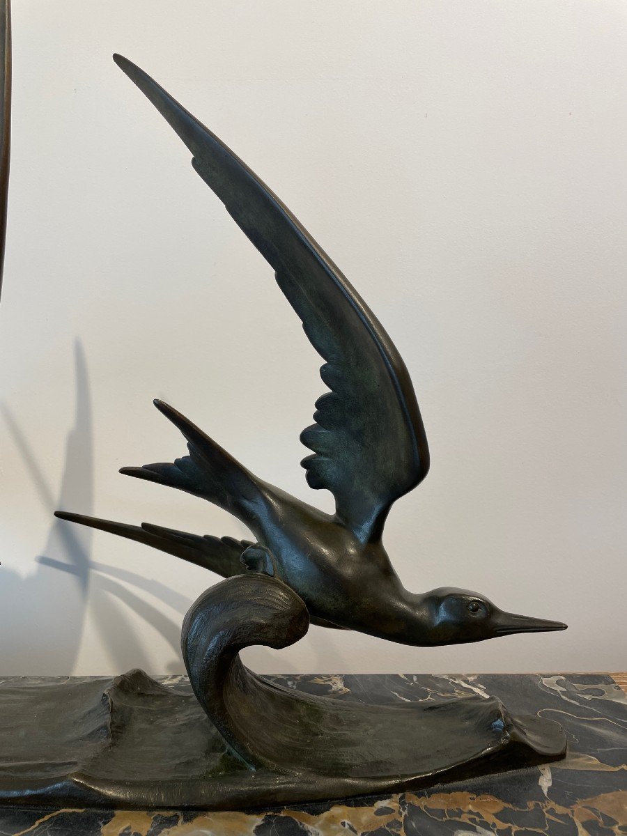 Lucien Charles Edouard Alliot (1877-1967) - Bronze - The Seagulls-photo-5