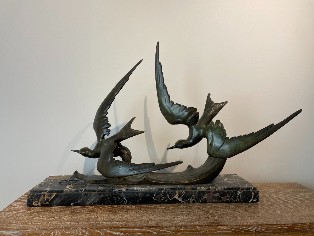 Lucien Charles Edouard Alliot (1877-1967) - Bronze - The Seagulls