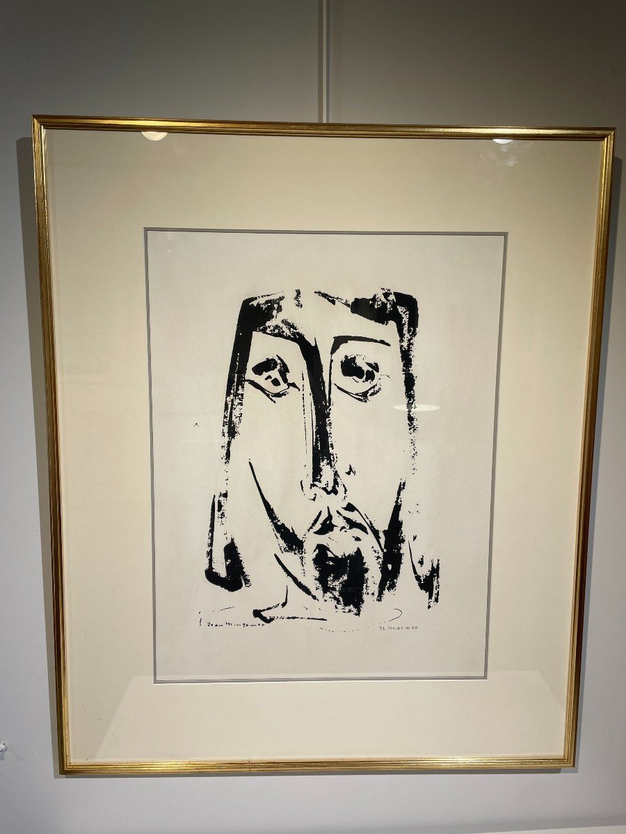 Jean Mingam (1927-1987) - Lithographie - Visage De Christ - 1960