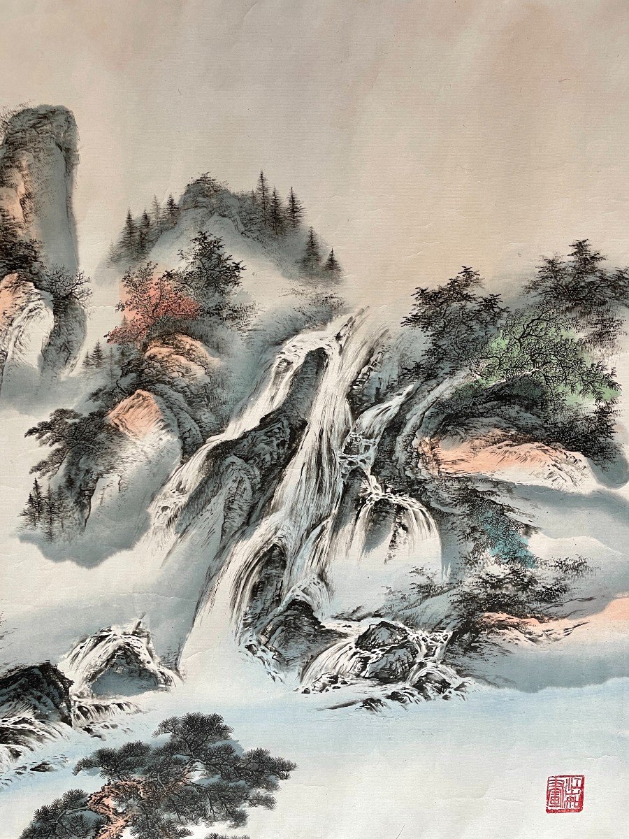 Large Mixed Media On Paper - China - Landscape 1-photo-4
