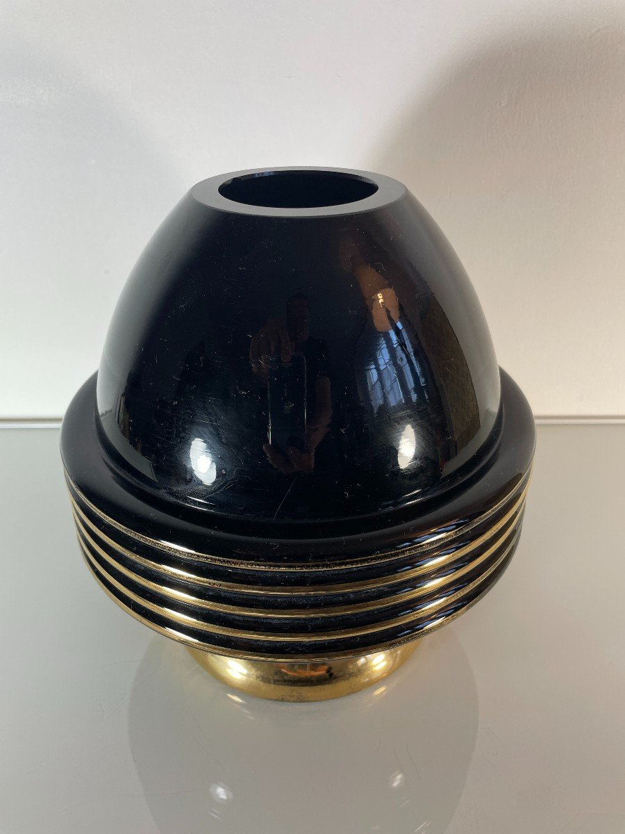 Superb Art Deco Spherical Vase - Fernand Jacob Known As "ferjac"-photo-2