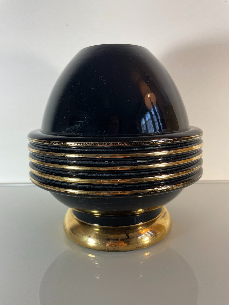Superb Art Deco Spherical Vase - Fernand Jacob Known As "ferjac"