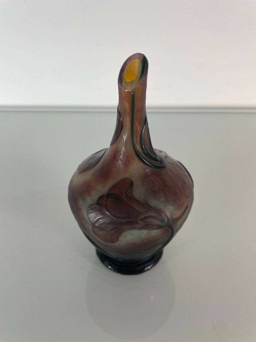 Vase soliflore daum nancy france en pâte de verre marbrée 20 cm
