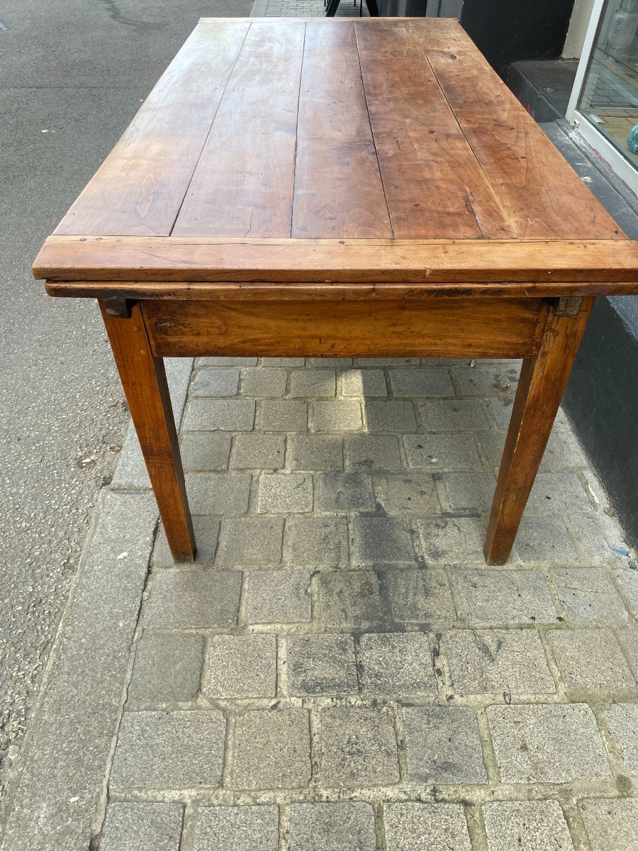 Grande Table De Ferme - XIX - Merisier - Avec Rallonges-photo-2