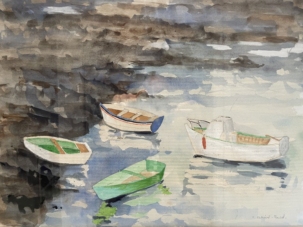 Micheline Mevel-roussel (1925-2022) - Barques à Camaret Sur Mer-photo-2