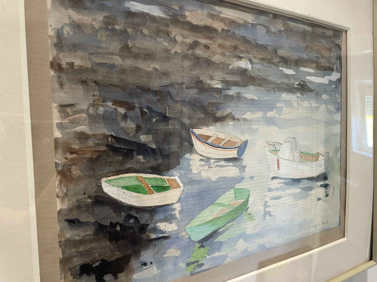 Micheline Mevel-roussel (1925-2022) - Barques à Camaret Sur Mer-photo-1