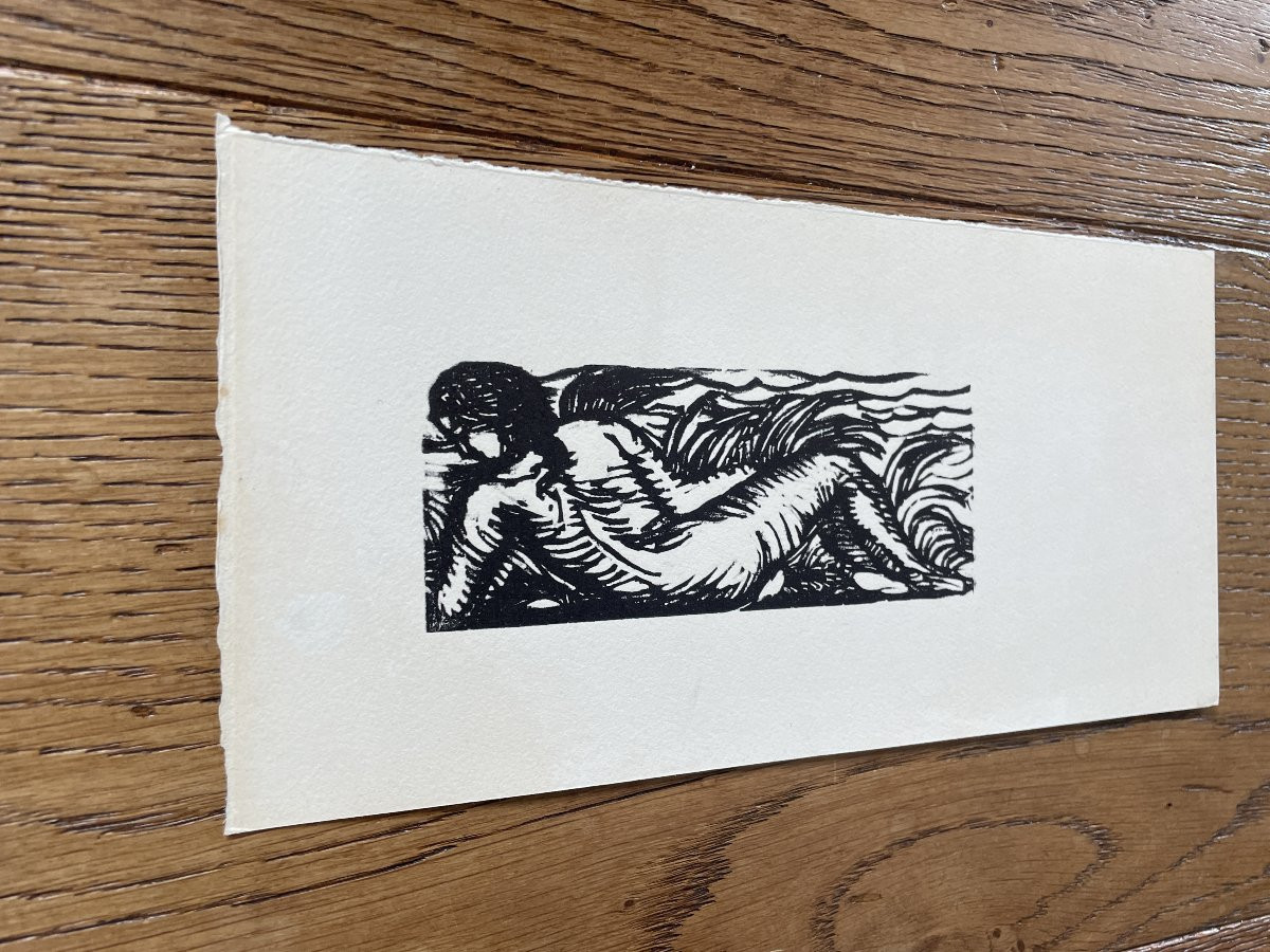 Emile Henri Bernard (1868-1941) - Attributed To - Woodcut - Nude-photo-2