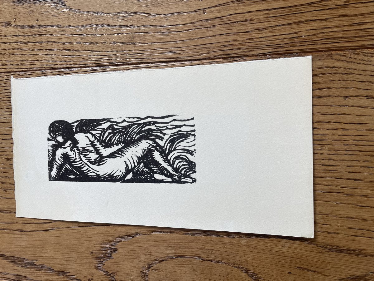 Emile Henri Bernard (1868-1941) - Attributed To - Woodcut - Nude-photo-3