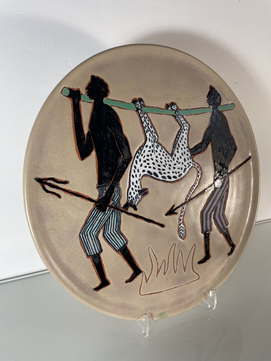 Alex Tétany - Brazzaville - Large Dish From The 50s-photo-4