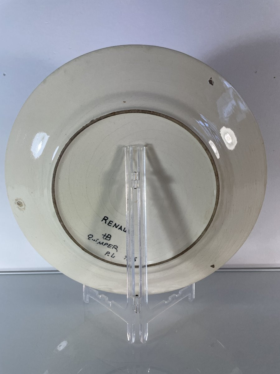 Georges Renaud (1901-1994) - Large Breton-style Dish - Hb Quimper -photo-1