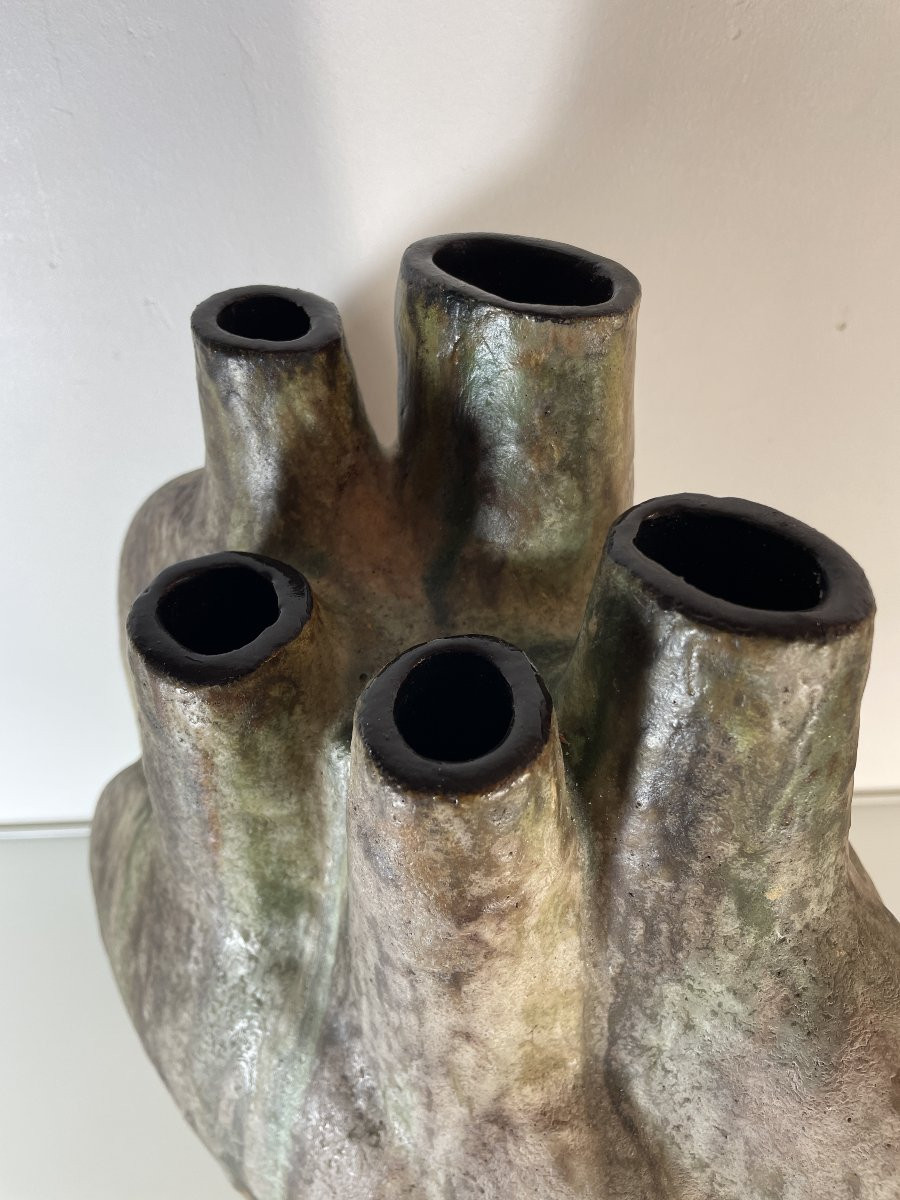 Helmut Schaffenacker (1921-2010) - Vase à 5 ouvertures-photo-4
