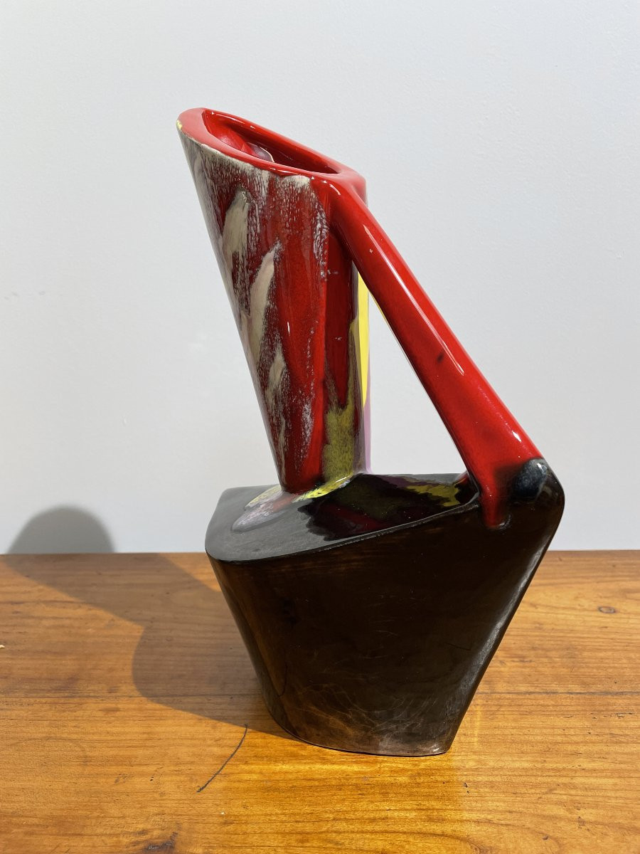 Vallauris - Large Cubist Pitcher-photo-4