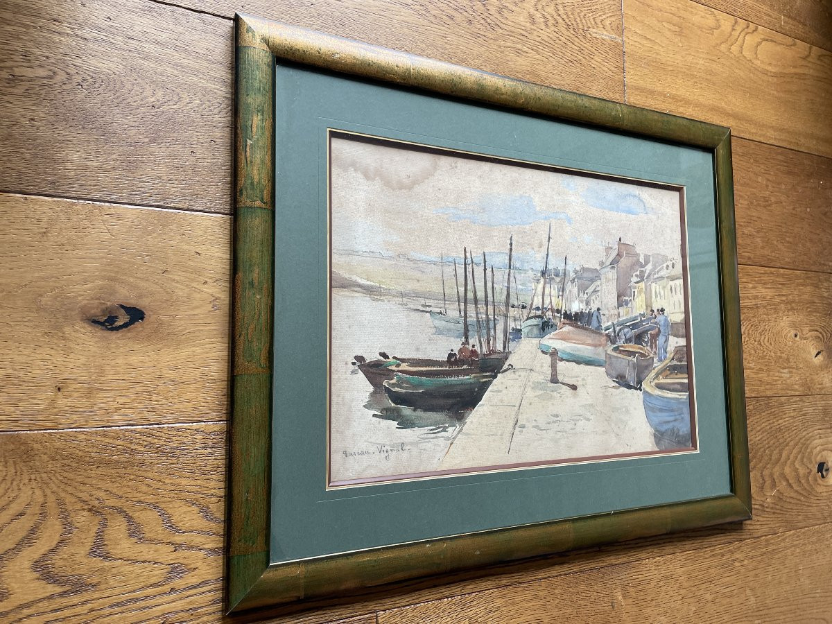 Camille Pascau-vignal (1880-1960) - The Quays Of Camaret-photo-3