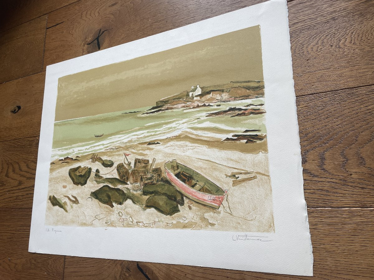 Louis Vuillermoz (1923-2016) - The Point Of Raguénez (or Raguene) In Nevez-photo-2