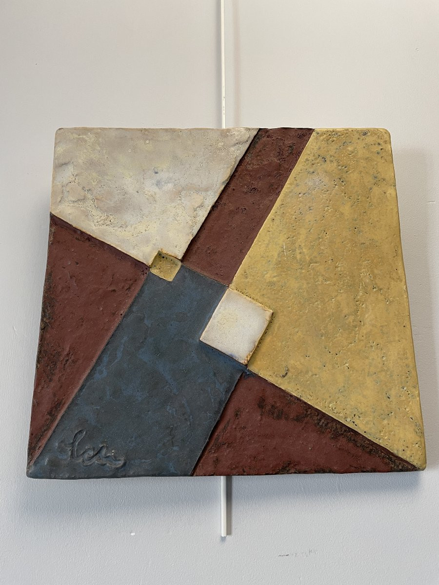 Helmut Schaffenacker (1921-2010) - Plaque murale à décor suprématiste-photo-2