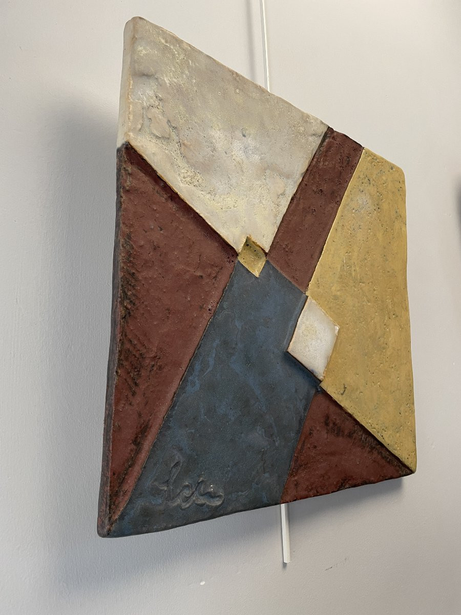 Helmut Schaffenacker (1921-2010) - Plaque murale à décor suprématiste-photo-3