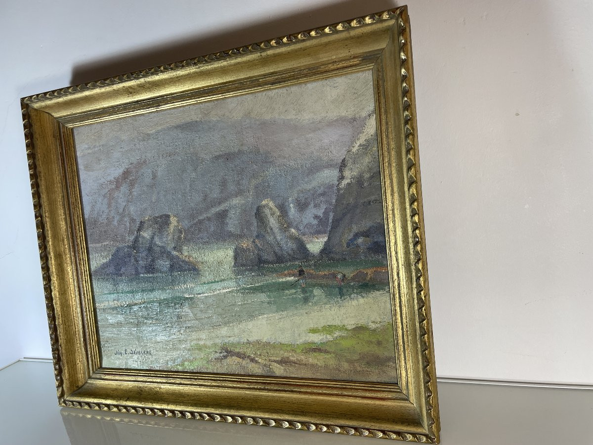 Jim Eugène Sévellec (1897-1971) - Une plage à Camaret en Presqu'ile de Crozon-photo-2