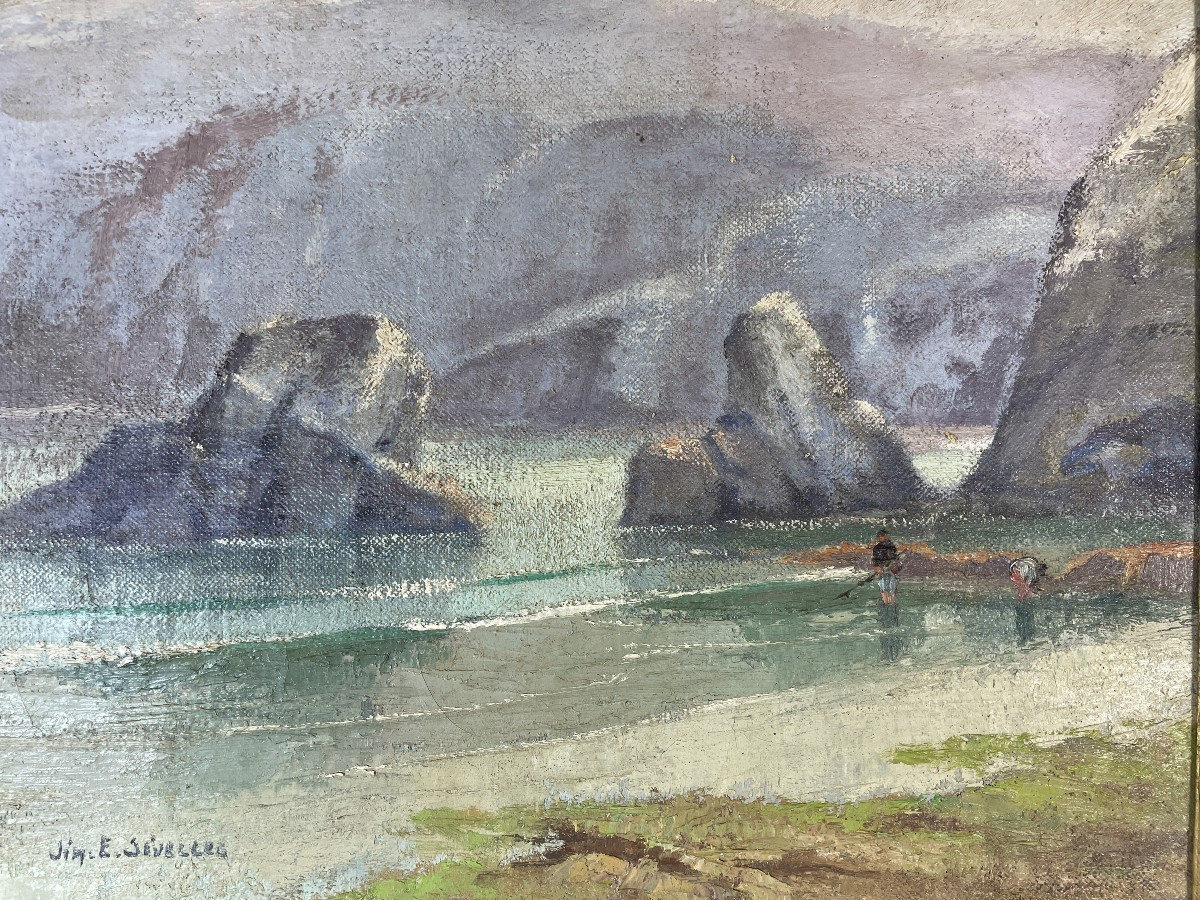 Jim Eugène Sévellec (1897-1971) - Une plage à Camaret en Presqu'ile de Crozon