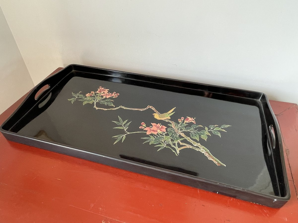 Indochine - Vietnam - Service à Thé complet - Laque sur bois -photo-5