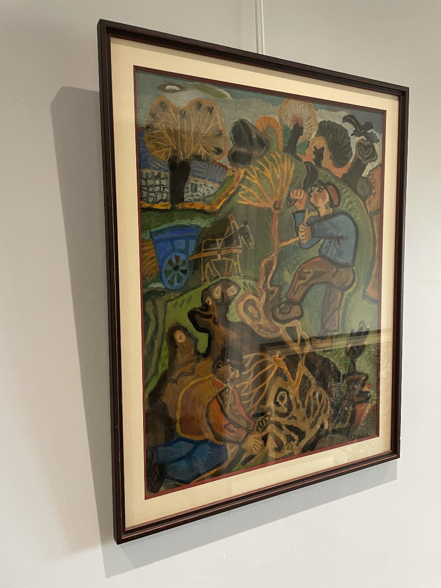 Michel Debiève (1931-2021) - The Grape Harvest-photo-2