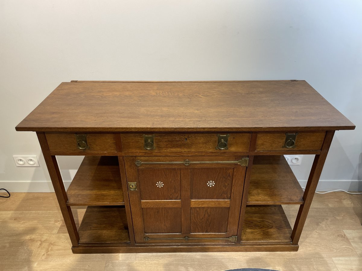 Gustave Serrurier Bovy (1858-1910) - attribué à - Buffet bas-photo-3