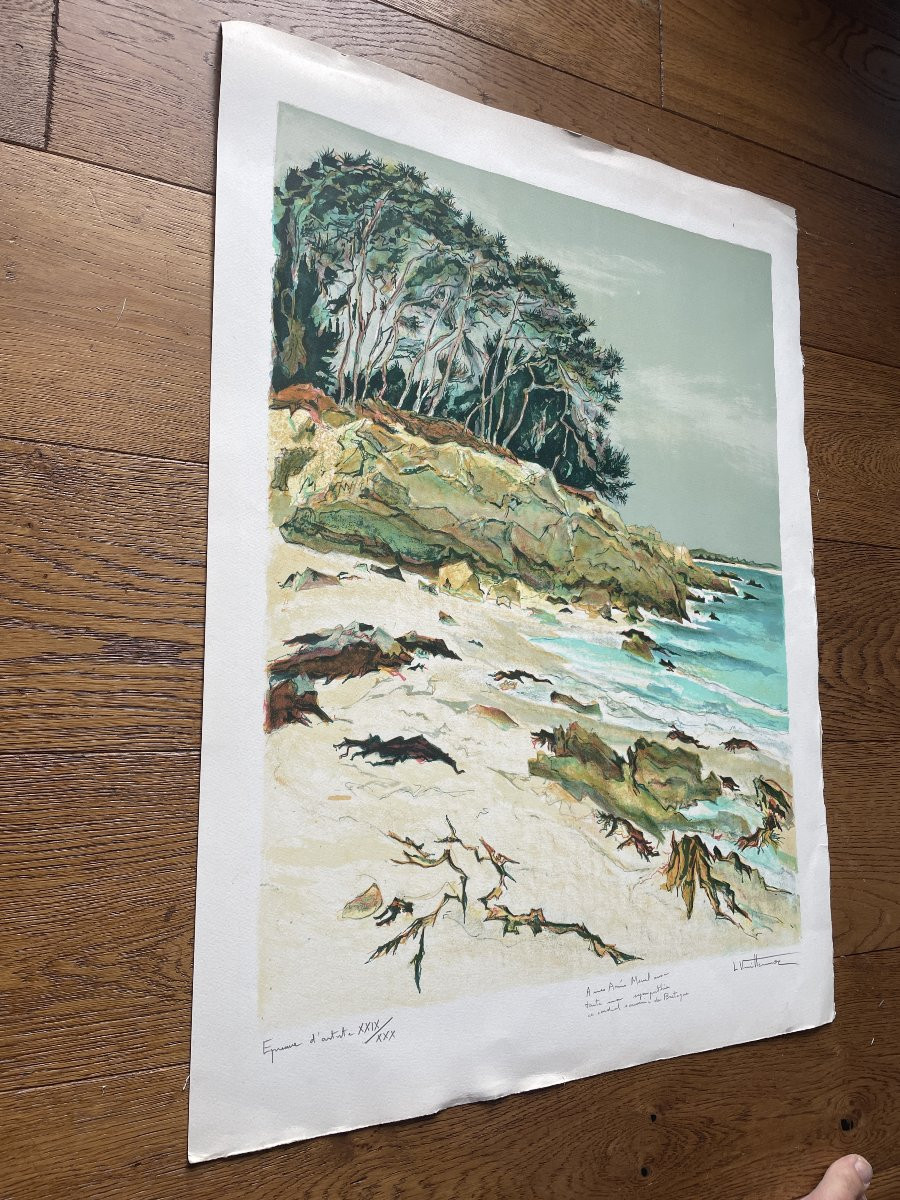 Louis Vuillermoz (1923-2016) - Plage bretonne-photo-2