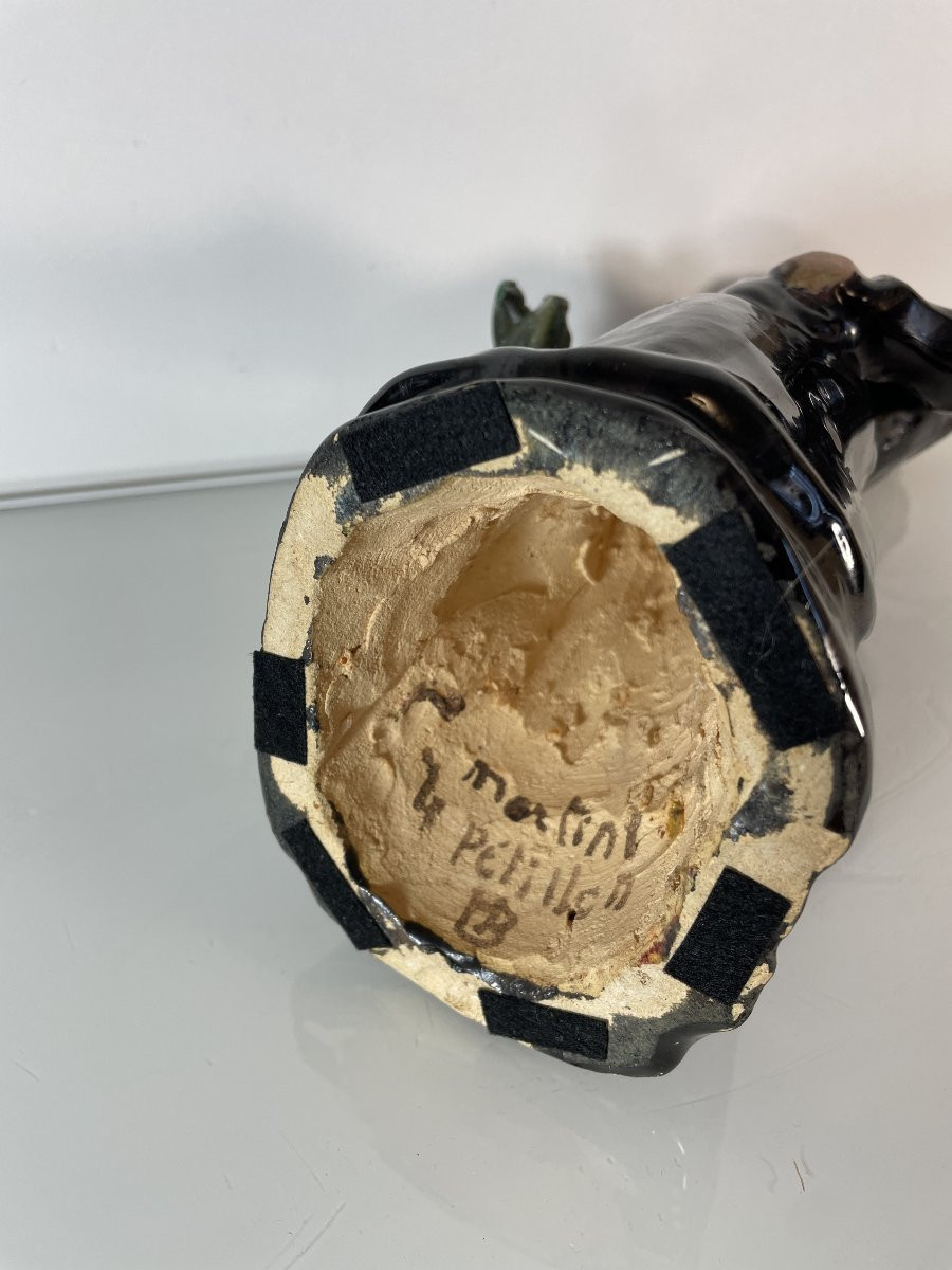 Martine Le Pétillon (1923-2011) - Hb Quimper - Breton Woman With Fish - Chamotte Clay-photo-1