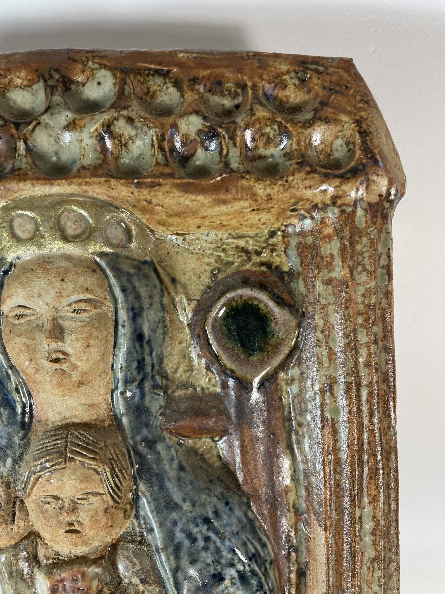 Cécile Dein (1929- ) - Virgin And Child - Stoneware-photo-2