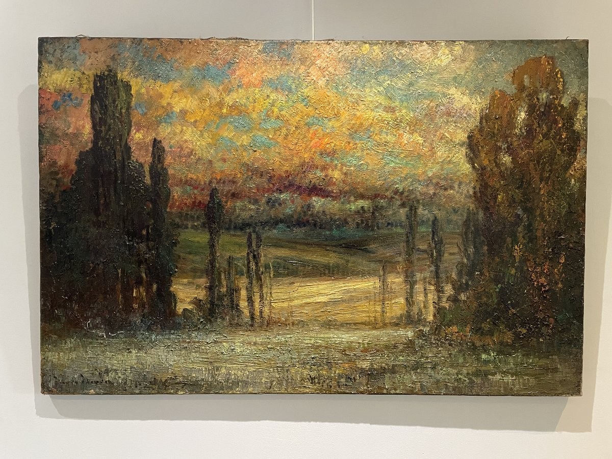 Pierre Fleury (1900-1985) - Au couchant, au fond du Parc, Champvallon-photo-4