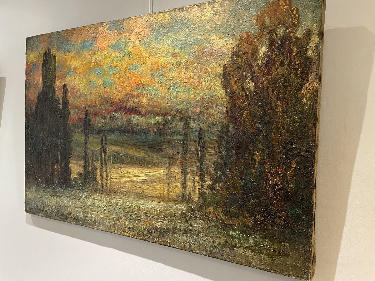 Pierre Fleury (1900-1985) - Au couchant, au fond du Parc, Champvallon-photo-2