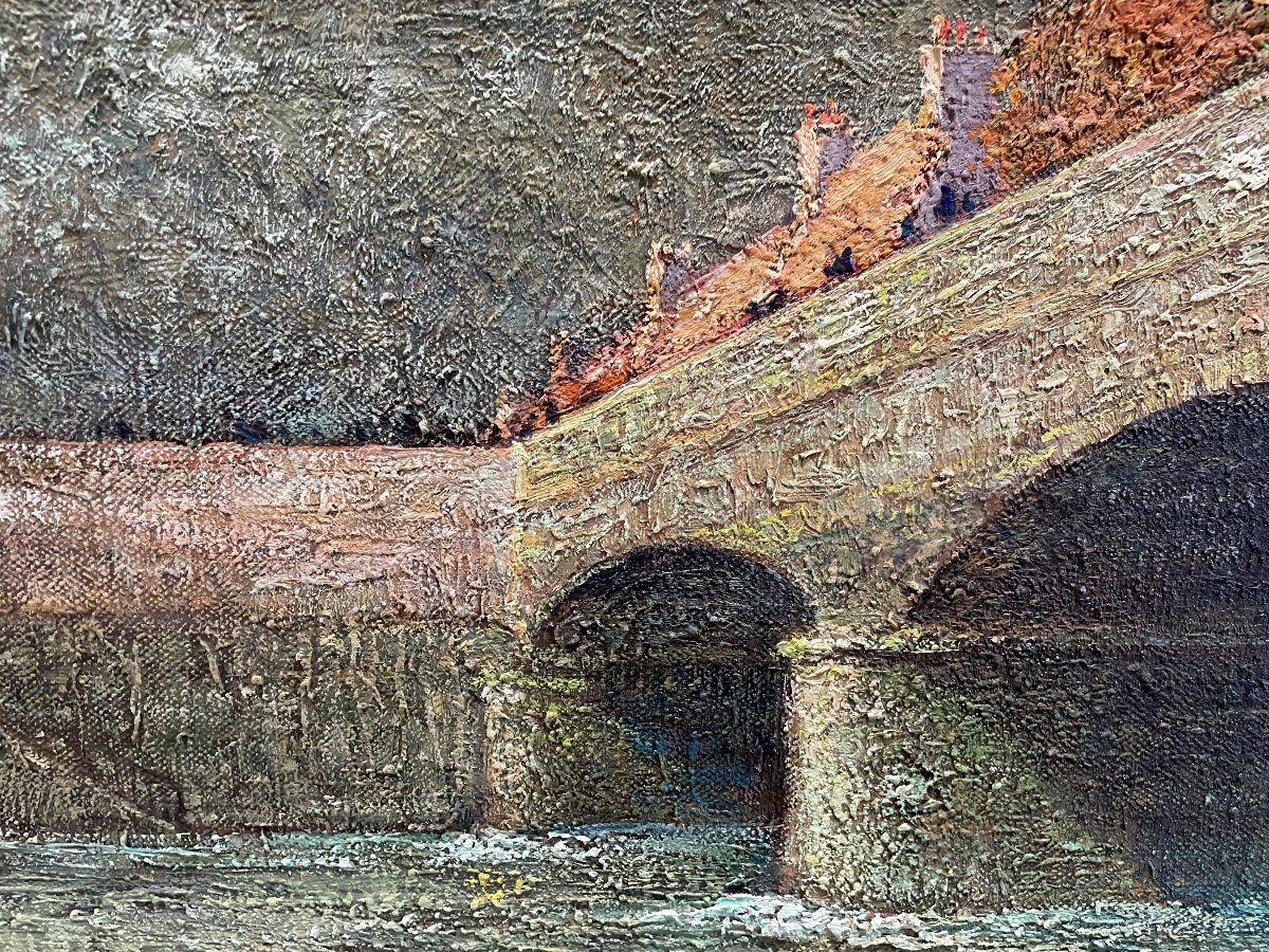 Pierre Fleury (1900-1985) - The Receding Waters, At The Nemours Bridge-photo-2