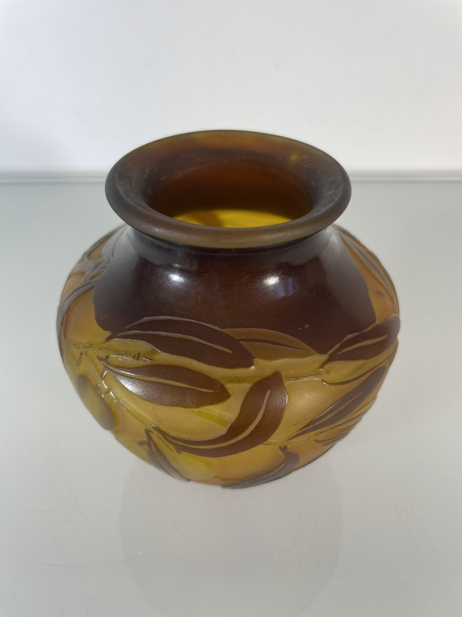 Emile Gallé (1846-1904) - Vase With Olive Decoration - Art Nouveau-photo-6