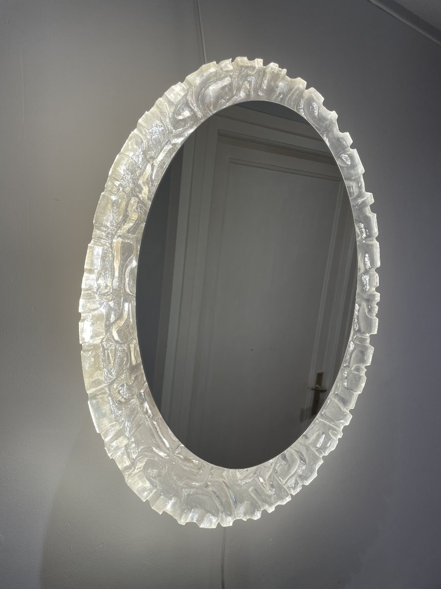 Egon Hillebrand - Grand miroir éclairant oval-photo-2