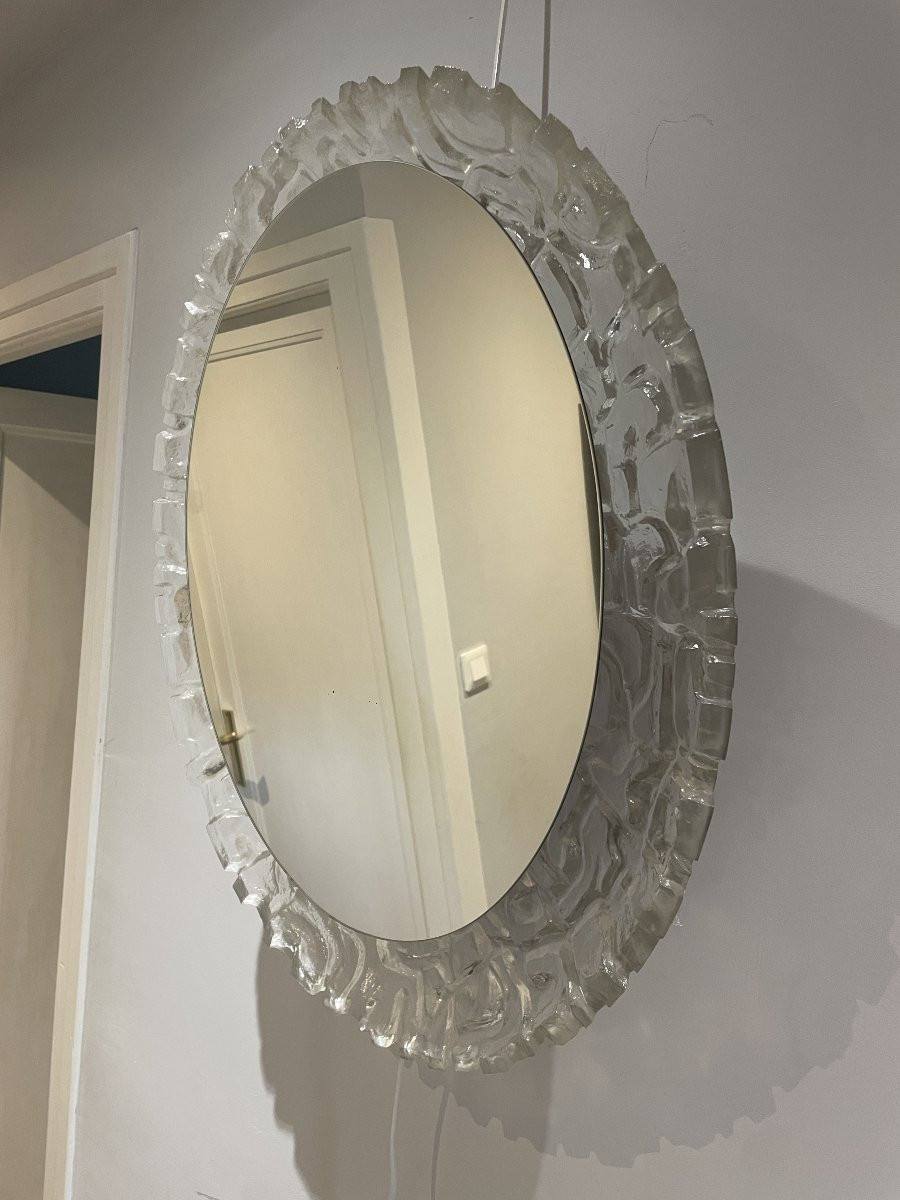 Egon Hillebrand - Grand miroir éclairant oval-photo-4