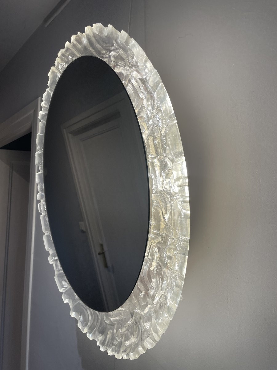 Egon Hillebrand - Grand miroir éclairant oval-photo-5