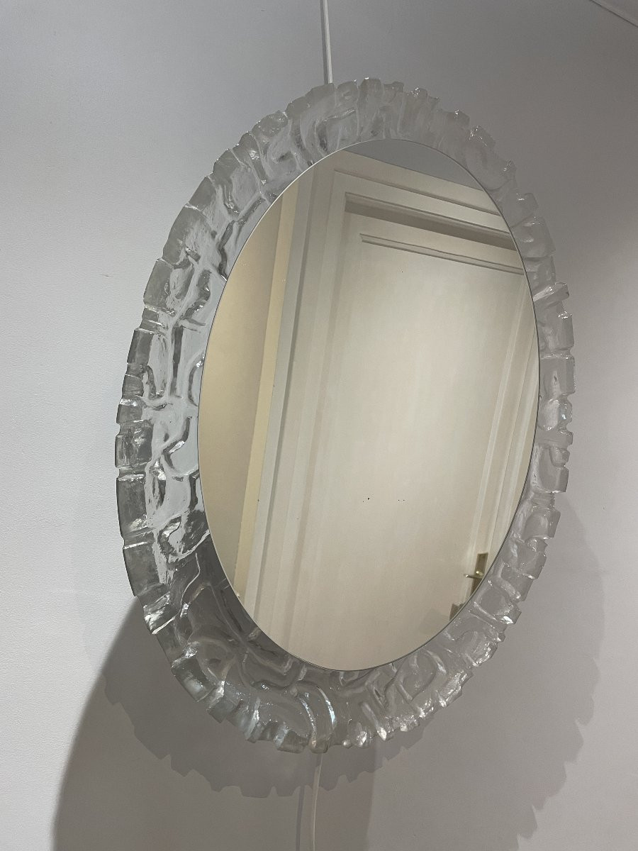 Egon Hillebrand - Grand miroir éclairant oval-photo-7