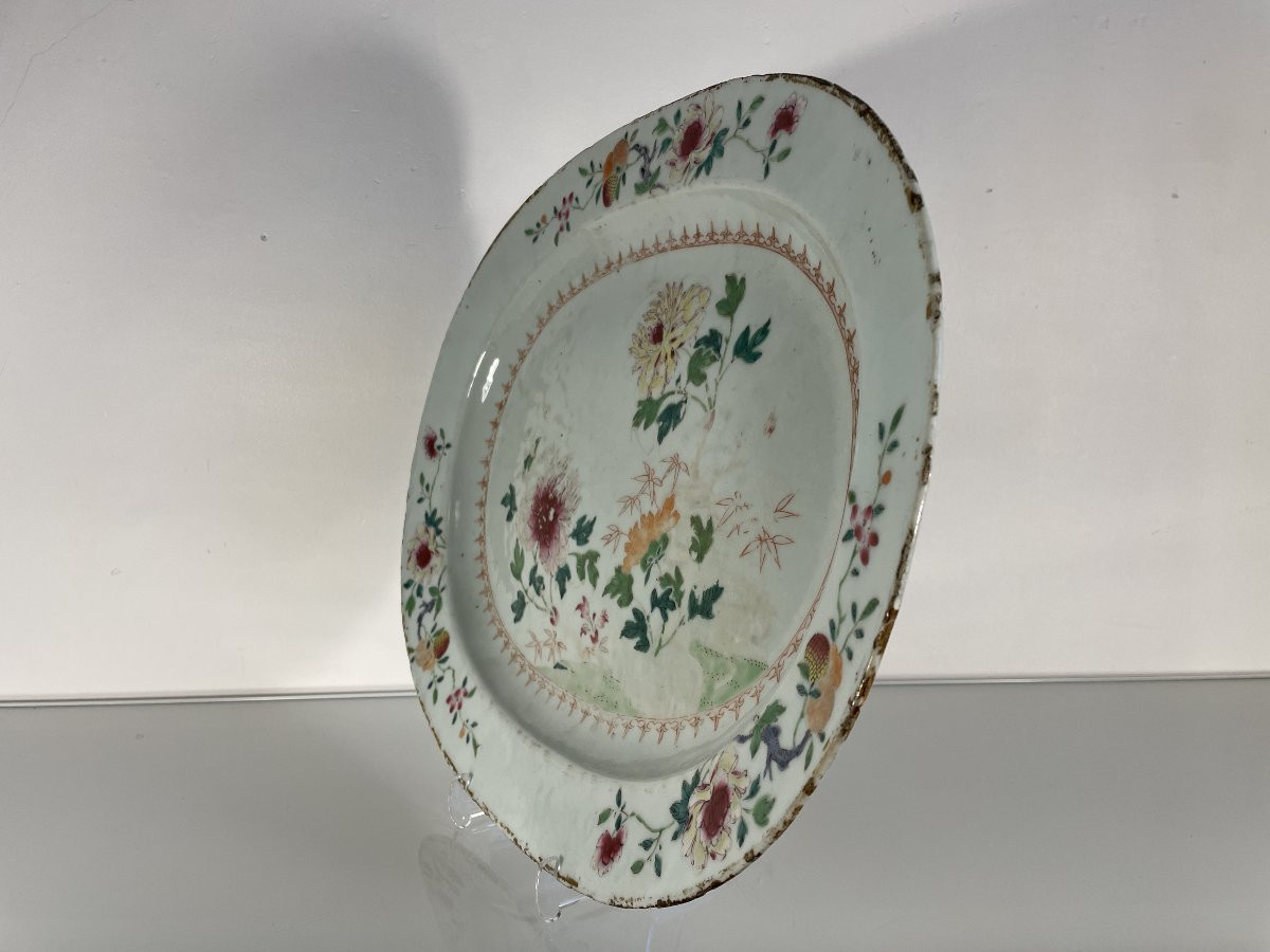 Large Oval Porcelain Platter From The East India Company – 18th Century-photo-2