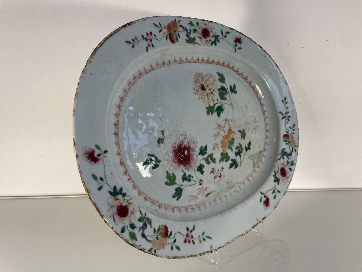 Large Oval Porcelain Platter From The East India Company – 18th Century-photo-3
