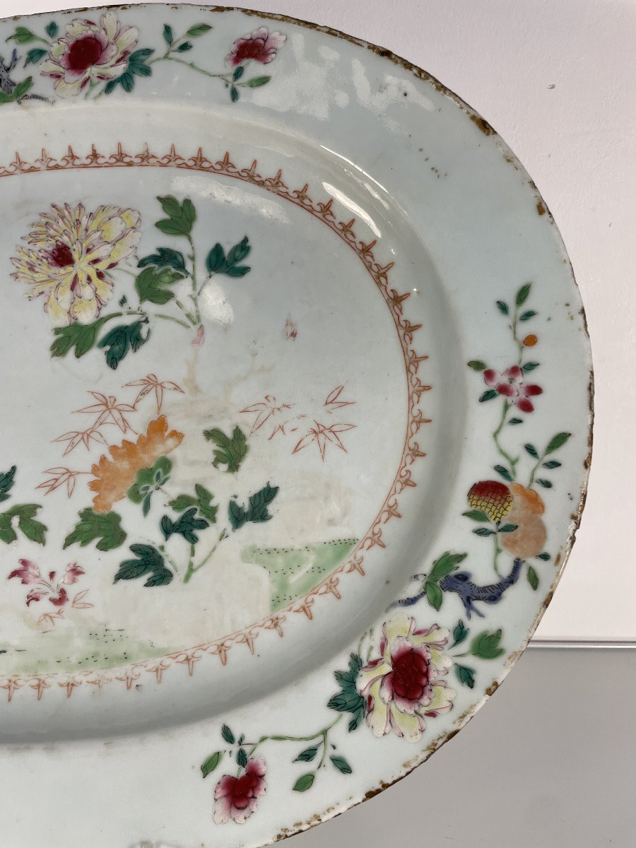 Large Oval Porcelain Platter From The East India Company – 18th Century-photo-4