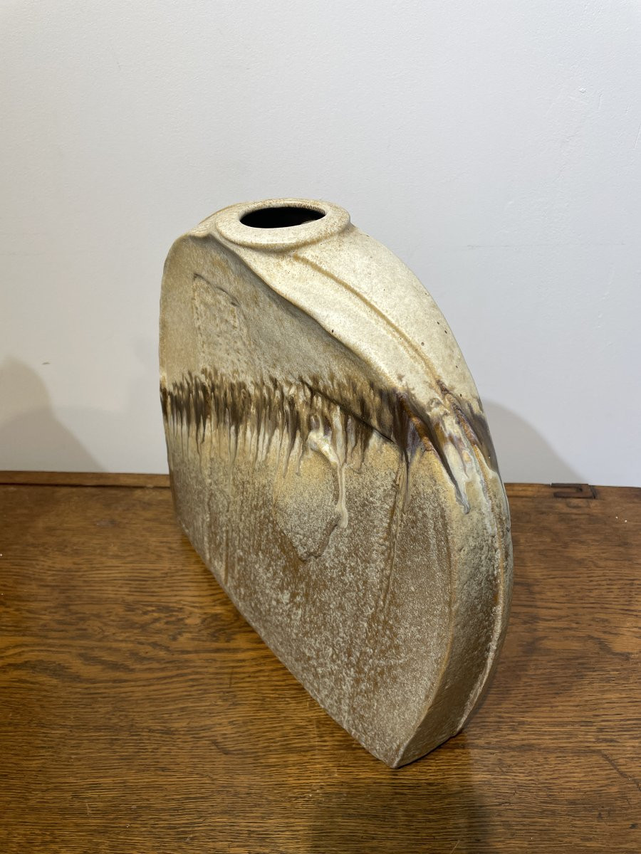 Heiner Balzar (1937-) - Steuler Keramik - Germany - Large Half-moon Vase-photo-3