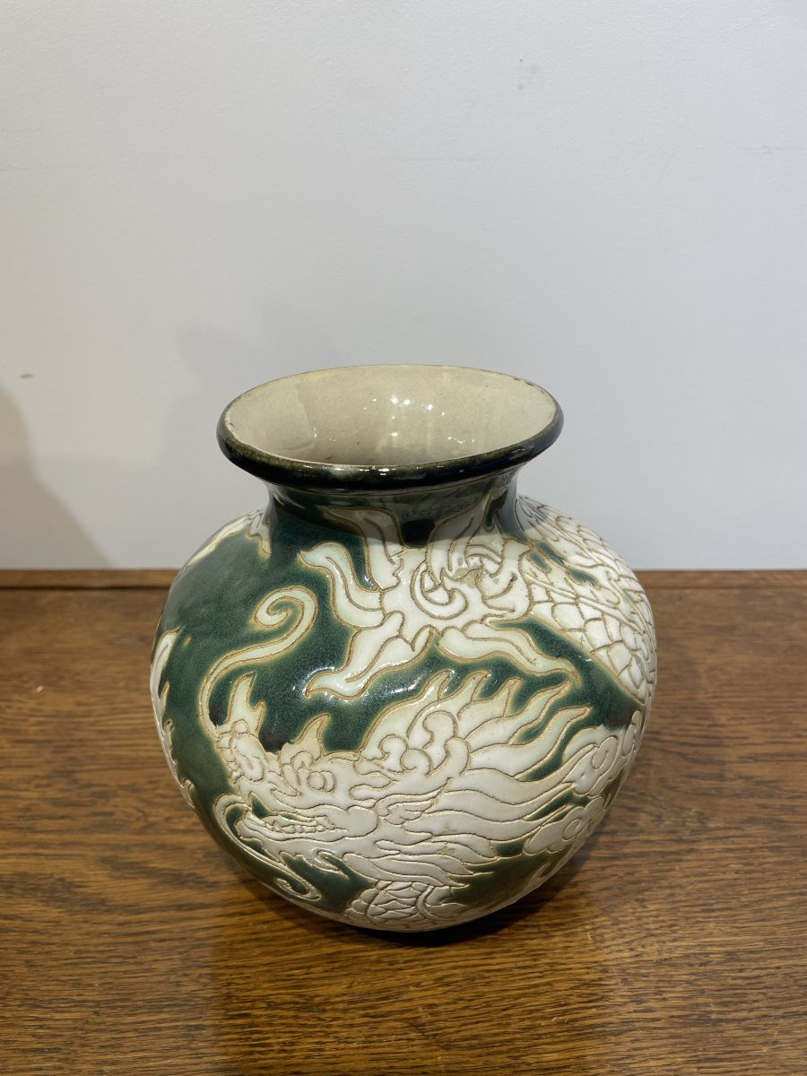 Bien Hoa Workshop - Indochina Vietnam - Vase With Dragons-photo-3