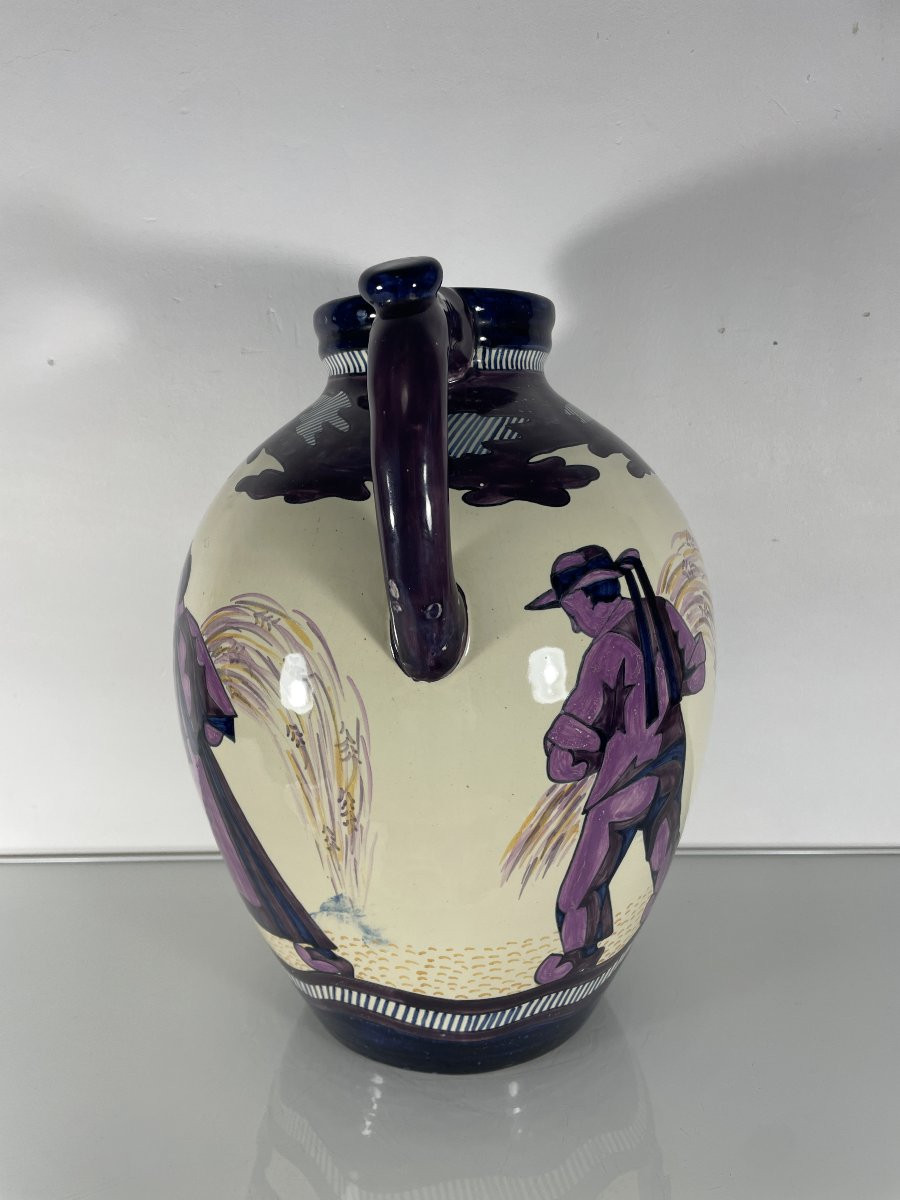 Paul Fouillen  (1899-1958) - HB Quimper - Grand Vase Pichet-photo-2